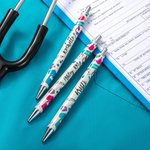 Personalizado Glitter Elemento Médico Bolígrafo Retráctil Bolígrafo Negro Apreciación Regalo para Médico Enfermera