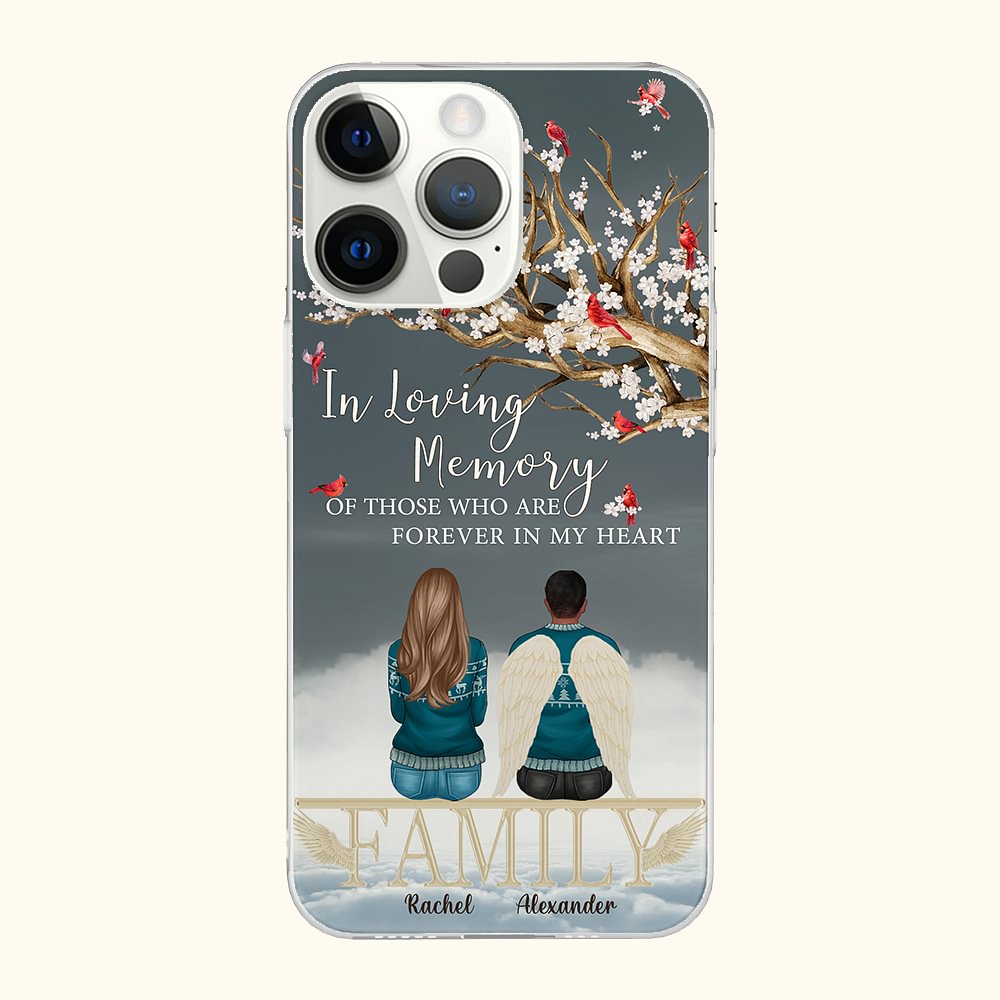 Etui de téléphone portable personnalisé en mémoire de ceux qui sont à jamais dans mon cœur Cadeau de Noël pour les amis et la famille