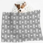 Personalised Cute Paw Print Soft Pet Name Blanket for Car Lap Sofa Birthday Christmas Gift for Cat Dog Pet Lover