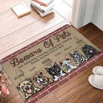 Personalizado Beware Of Pets Our Intensely Friendly Licking And Jumping Excited You Door Mat Home Decoration Birthday Christmas Gift for Pet Owner