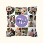 Personalisierte Multicolor 20 Fotos Collage werfen Kissenbezug mit Namen Weihnachten Urlaub Geschenk für Familie Freund