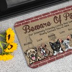 Personalizado Beware Of Pets Our Intensely Friendly Licking And Jumping Excited You Door Mat Home Decoration Birthday Christmas Gift for Pet Owner