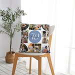 Personalisierte Multicolor 20 Fotos Collage werfen Kissenbezug mit Namen Weihnachten Urlaub Geschenk für Familie Freund