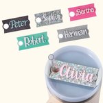 Personalized Glitter Acrylic Name Tag for Stanley Tumbler Lid Topper Cup Accessories Gift for Women