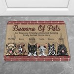 Personalizado Beware Of Pets Our Intensely Friendly Licking And Jumping Excited You Door Mat Home Decoration Birthday Christmas Gift for Pet Owner