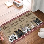 Gepersonaliseerde Mijn Huis Mijn Regels De Mensen Wonen Gewoon Hier Met Mij Deurmat Huisdecoratie Verjaardag Kerstcadeau voor Huisdierbezitter