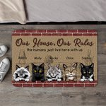 Gepersonaliseerde Mijn Huis Mijn Regels De Mensen Wonen Gewoon Hier Met Mij Deurmat Huisdecoratie Verjaardag Kerstcadeau voor Huisdierbezitter