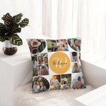 Personalisierte Multicolor 20 Fotos Collage werfen Kissenbezug mit Namen Weihnachten Urlaub Geschenk für Familie Freund