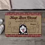 Gepersonaliseerde Keep Door Closed Don't Let The Pets Out Deur Mat Home Decoratie Verjaardag Kerstcadeau voor Huisdierbezitter