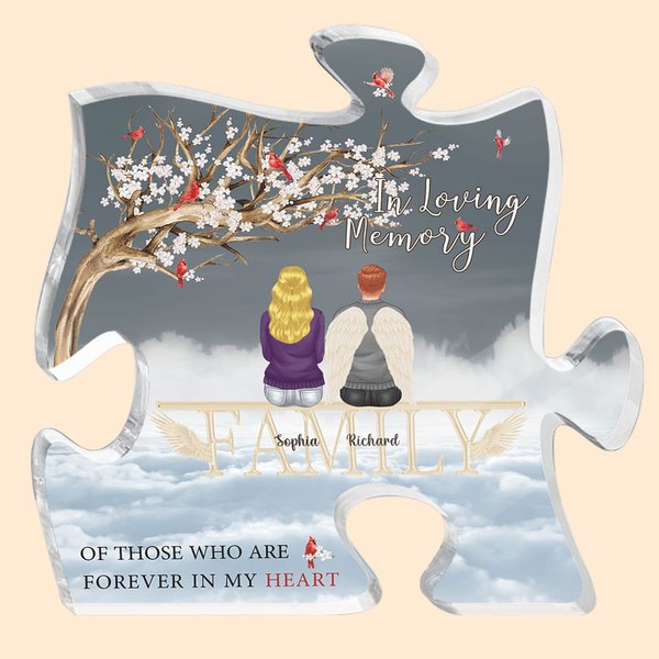 Personalizado En memoria de los que están para siempre en mi corazón Acrílico Ornamento Decoración de escritorio Navidad Memorial Regalo para la famil