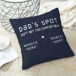 Personalised Pocket Throw Pillow Cover Home Decoration with Text Birthday Christmas Gift for Him Dad Grandpa
