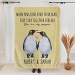 Coperta personalizzata Quando i pinguini trovano il loro compagno restano insieme per sempre Regalo di San Valentino per l'anniversario della coppia