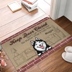 Gepersonaliseerde Keep Door Closed Don't Let The Pets Out Deur Mat Home Decoratie Verjaardag Kerstcadeau voor Huisdierbezitter