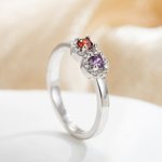 Personalized Elegant 1-5 Birthstones Ring with Zircon Mothers' Day Birthday Gift for Mom Grandma