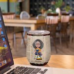 Personalizado Just A Girl Who Loves Books Bookrack Fondo Vaso de Vino 12oz Regalo de Lectura Regalo de Navidad Regalo de Cumpleaños para Amantes de lo