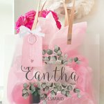 Personalized Eucalyptus PVC Wedding Gift Bag Bridesmaid Thank You Gift Bag Bridal Shower Bachelorette Party Favor