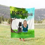 Personalizada Perro Mamá / Papá estar juntos en la pradera Manta Navidad Cumpleaños Inauguración de la casa Regalo para los amantes del perro