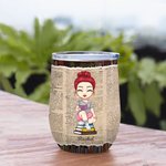 Gepersonaliseerde Just One More Chapter Bookrack Achtergrond 12oz Wine Tumbler Reading Gift Kerstcadeau Verjaardagscadeau voor boekenliefhebbers