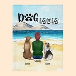 Perro personalizado con su dueño en la playa Manta suave para cumpleaños Regalo conmemorativo para los amantes de los perros