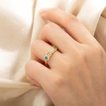 Personalized Elegant 1-5 Birthstones Ring with Zircon Mothers' Day Birthday Gift for Mom Grandma