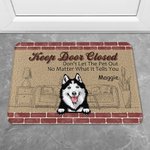 Gepersonaliseerde Keep Door Closed Don't Let The Pets Out Deur Mat Home Decoratie Verjaardag Kerstcadeau voor Huisdierbezitter