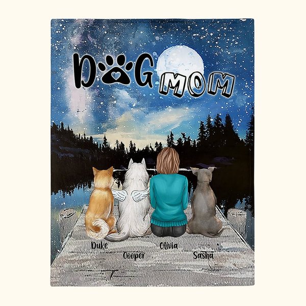 Personalisierte Sprechen der Liebe unter dem Vollmond Decke Weihnachtsgeschenk Geburtstagsgeschenk für Hundeliebhaber