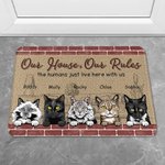 Gepersonaliseerde Mijn Huis Mijn Regels De Mensen Wonen Gewoon Hier Met Mij Deurmat Huisdecoratie Verjaardag Kerstcadeau voor Huisdierbezitter