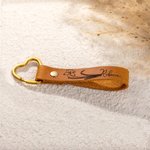 Personalized Retro Leather Birth Flower Keychain with Engraved Name Christmas Birthday Wedding Gift for Her
