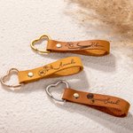 Personalized Retro Leather Birth Flower Keychain with Engraved Name Christmas Birthday Wedding Gift for Her