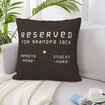 Personalised Pocket Throw Pillow Cover Home Decoration with Text Birthday Christmas Gift for Him Dad Grandpa