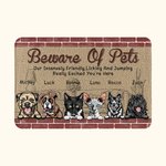 Personalizado Beware Of Pets Our Intensely Friendly Licking And Jumping Excited You Door Mat Home Decoration Birthday Christmas Gift for Pet Owner