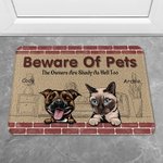Alfombrilla de puerta personalizada Beware Of Pets The Owners Are Shady As Hell Too Home Decoration Gift for Pet Lover Owner