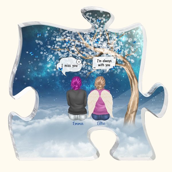 Personalized I Am Always with You Puzzle Acrylic Ornament Christmas Memorial Desk Decor Gift for Family