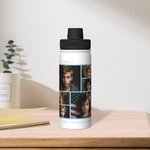 Personalisierte Foto-Collage Sport Food-Grade Edelstahl Wasserflasche Geburtstag Weihnachten Geschenk für Familie Freunde geeignet für Outdoor-Commuti