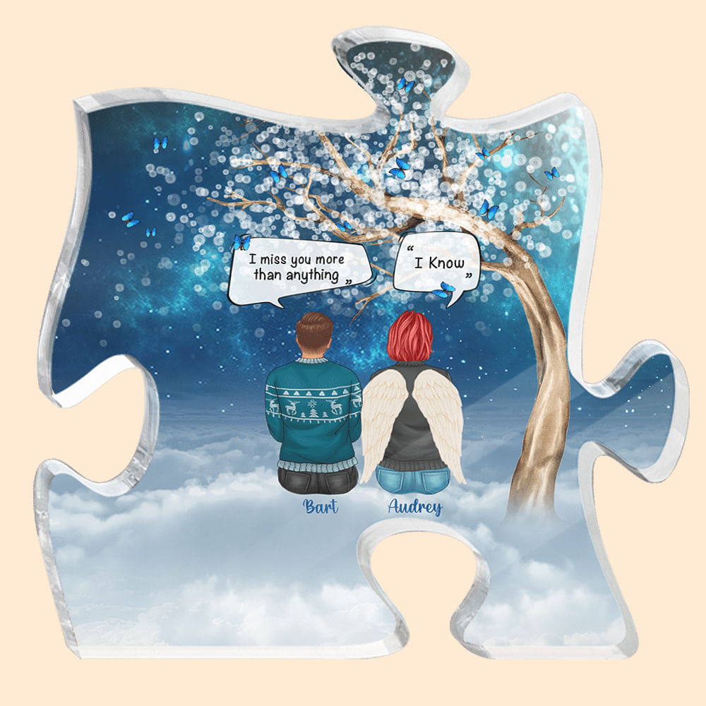 Personnalisé Tu me manques plus que tout Puzzle Acrylique Ornement Décoration Noël Cadeau commémoratif pour la famille