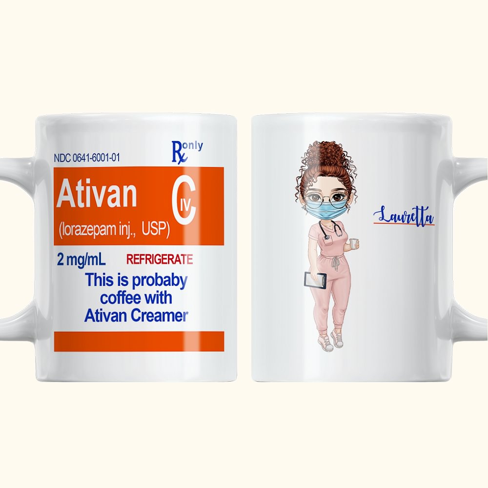 Tasse en céramique personnalisée pour infirmière 11oz 15oz Funny Prescription Coffee Cup Nurse Week Appreciation Graduation Gift for Doctor Nurse