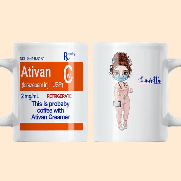 Personlig sjuksköterska keramisk mugg 11oz 15oz rolig receptbelagd kaffekopp sjuksköterskevecka uppskattning Gradueringspresent för läkare sjuksköterska