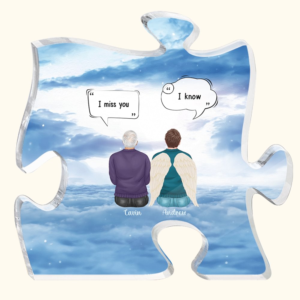 Personnalisé Tu me manques Je sais Puzzle Acrylique Ornement Cadeau de Noël Décoration de la maison
