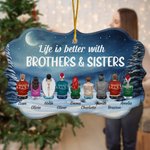 Personalised Life Is Better With Brother And Sister Irregular Shape Ceramic Ornament Christmas Gift Memorial Gift for Family