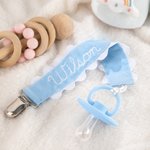 Personalisierte Schnuller Clip Halter Stickerei Band Schnuller Leine Passt die meisten Schnuller Beißring Spielzeug Baby Dusche neugeborenes Geschenk