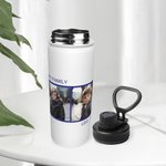 Personalisierte Foto-Collage Sport Food-Grade Edelstahl Wasserflasche Geburtstag Weihnachten Geschenk für Familie Freunde geeignet für Outdoor-Commuti