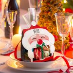 Sac à Friandises de Noël Personnalisé Père Noël Fête de Noël Cadeau pour Enfants Famille Ami Lot de 4