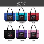 Personalizada La enseñanza es un trabajo de corazón Bolsa de asas con cremallera Gran capacidad Bolsa con estampado de manzanas Regalo de agradecimiento al profesor en Navidad