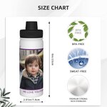 Personalisierte Foto-Collage Sport Food-Grade Edelstahl Wasserflasche Geburtstag Weihnachten Geschenk für Familie Freunde geeignet für Outdoor-Commuti