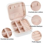 Boîte à Bijoux Portable pour Voyage Personnalisée avec Nom Aquarelle Fleur de Naissance Cadeau Anniversaire Saint-Valentin pour Femme