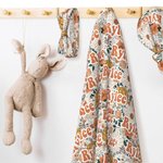 Personalised Vintage Floral Swaddle Set of 3 Baby Blanket Hat with Name and Bow Hair Band Christmas Baby Shower Newborn Gift for Baby