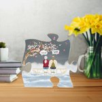 Henkilökohtainen olen aina kanssasi Puzzle akryyli koriste pöydän sisustus joulu muistolahja perheelle