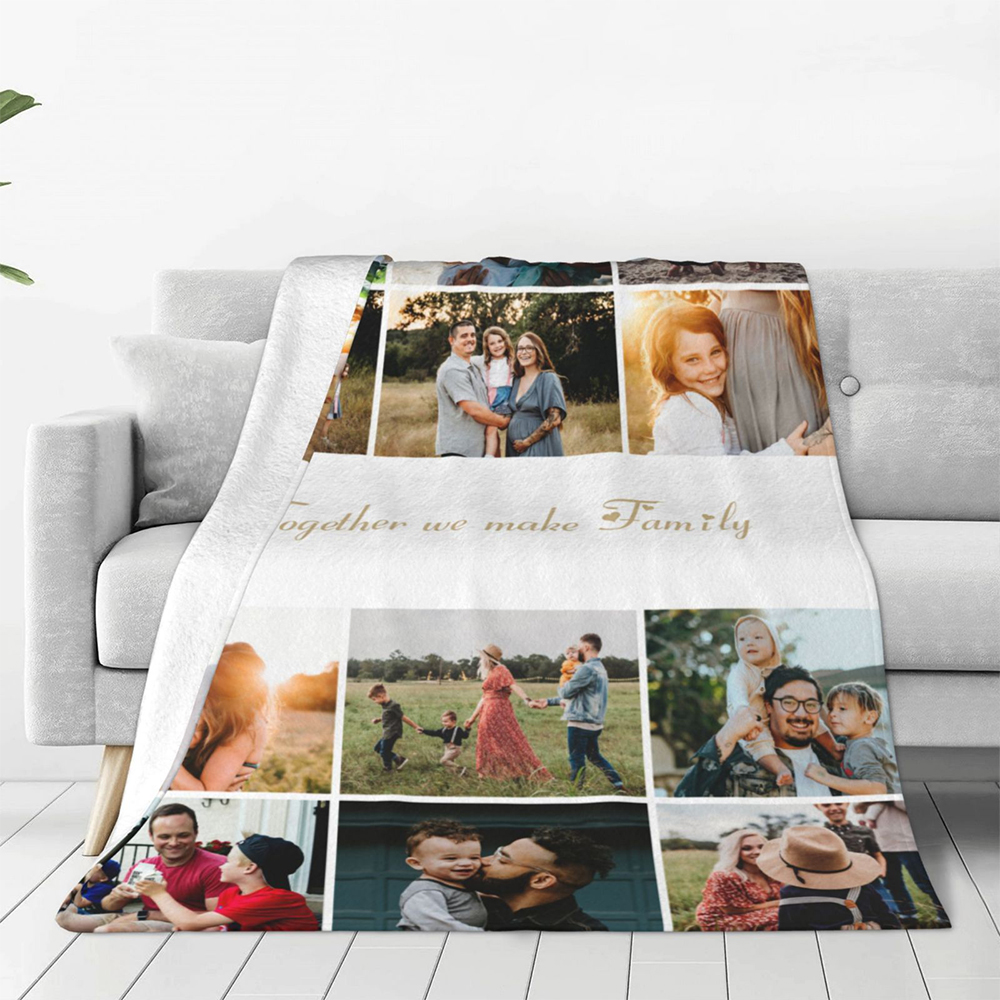 Personalisiertes Foto-Decke Mit Bis Zu 5 Bildern - Kuschelige Collage Als Geschenk 152x203 Cm