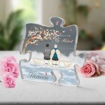 Casse-tête en acrylique Personnalisé Un morceau de mon coeur est au paradis Ornement commémoratif Décoration de bureau Cadeau pour la famille et les a