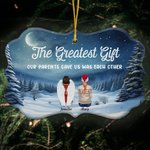 Personalized The Greatest Gift Our Parents Gave Us Was Each Other Irregular Shape Ceramic Ornament Christmas Gift Memorial Gift for Family